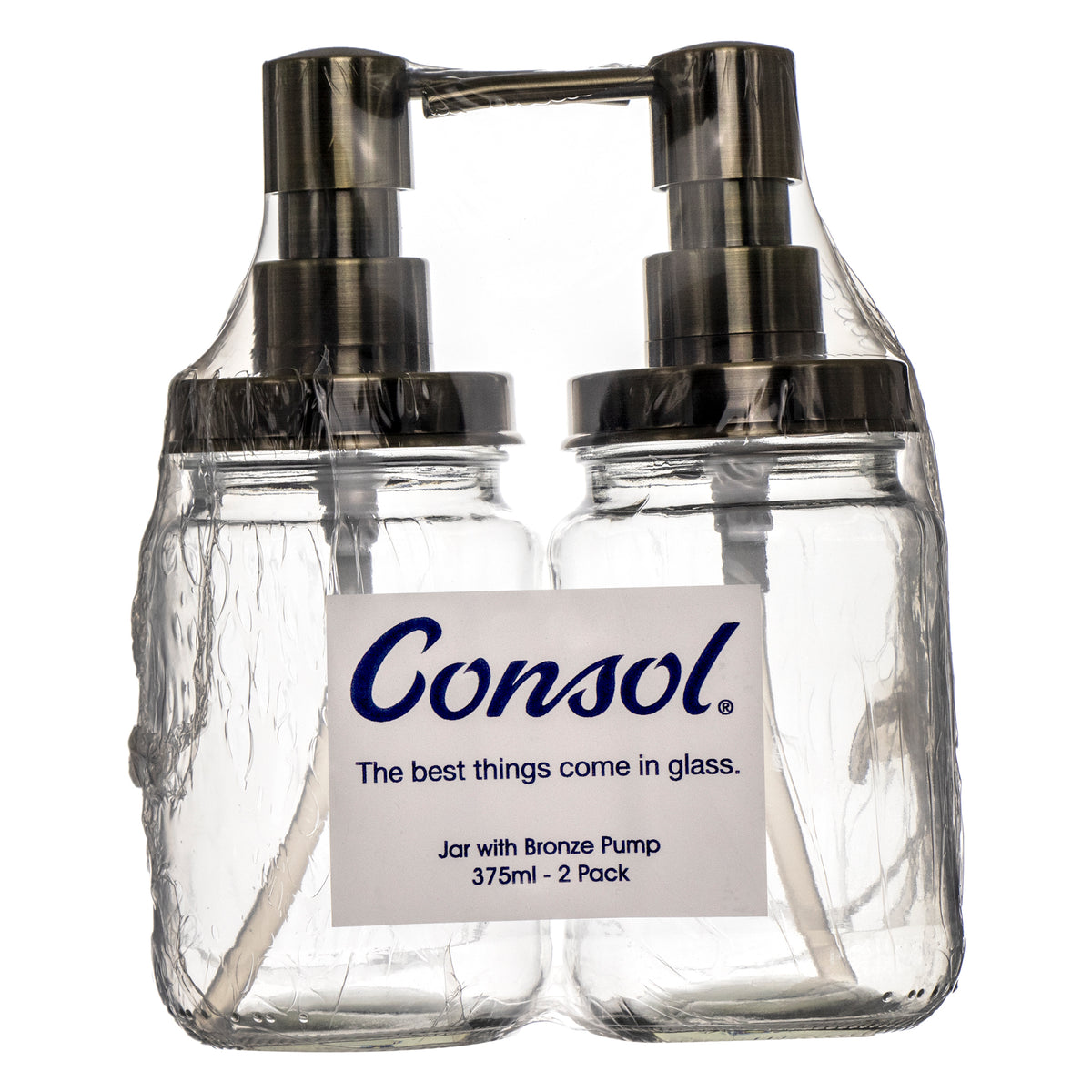 CONSOL JARS WITH BRONZE PUMPS 2PK, 375ML