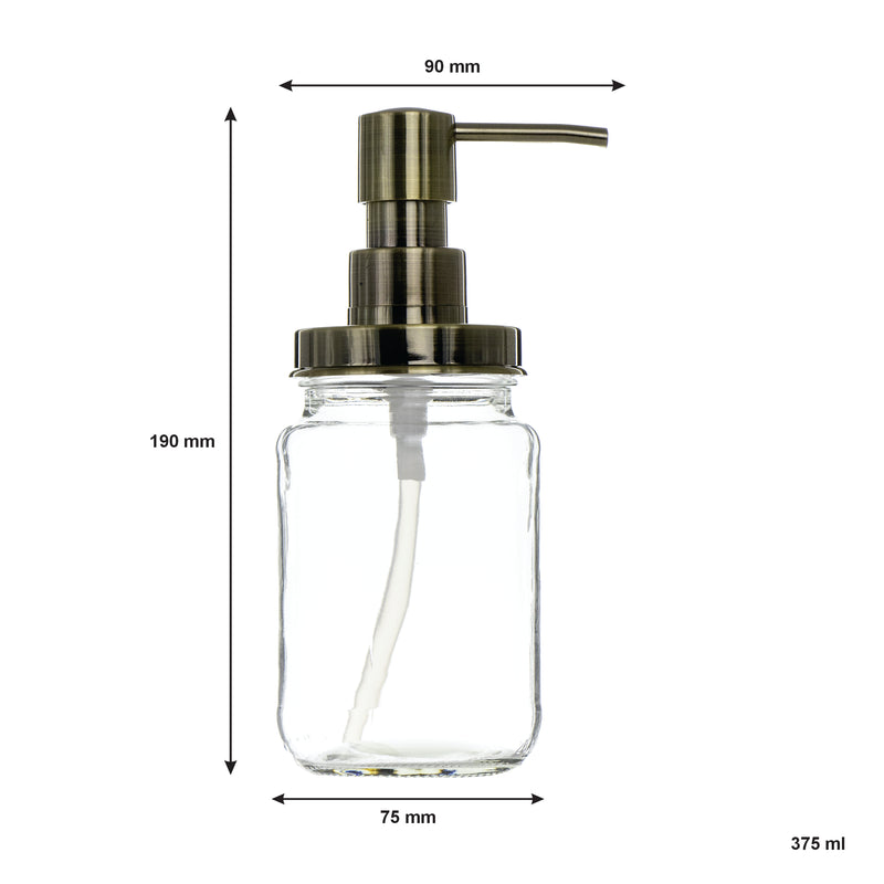 CONSOL JARS WITH BRONZE PUMPS 2 PACK, 375ML (195X75MM DIA)