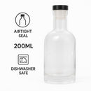 REGENT GLASS GIN BOTTLE WITH BLACK STOPPER, 200ML