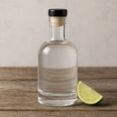 REGENT GLASS GIN BOTTLE WITH BLACK STOPPER, 200ML