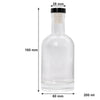 REGENT GLASS GIN BOTTLE WITH BLACK STOPPER, 200ML