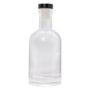 REGENT GLASS GIN BOTTLE WITH BLACK STOPPER, 200ML (60MM DIAX160MM)