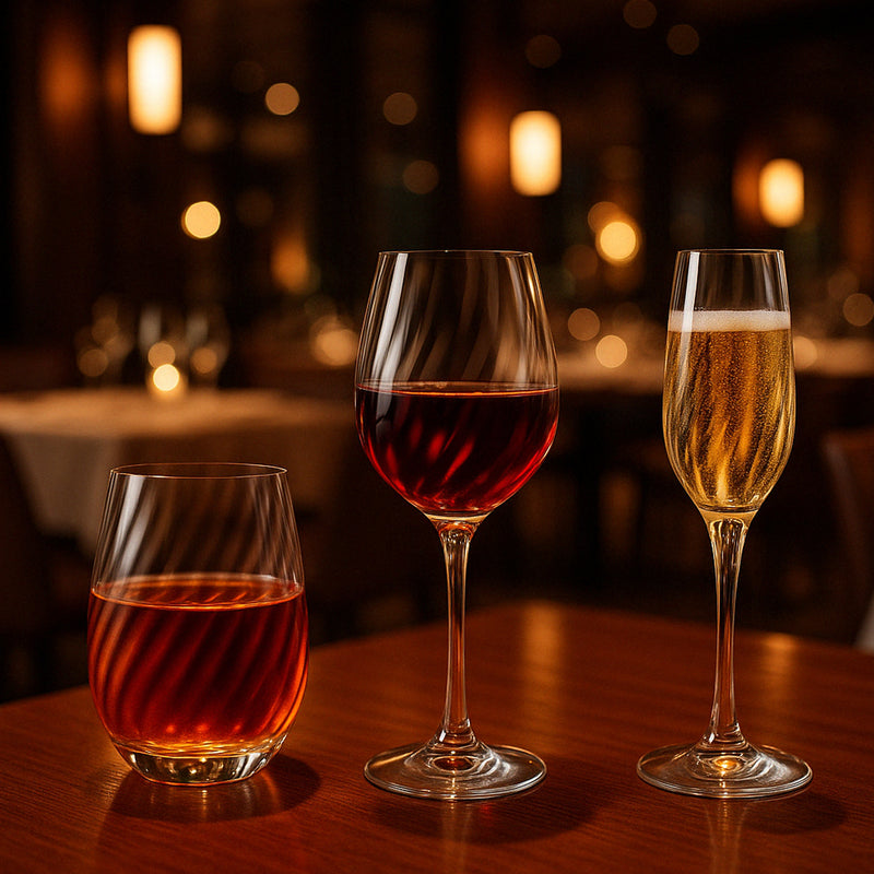 NADIR RAVENA STEMMED RED WINE GLASS , (500ML)