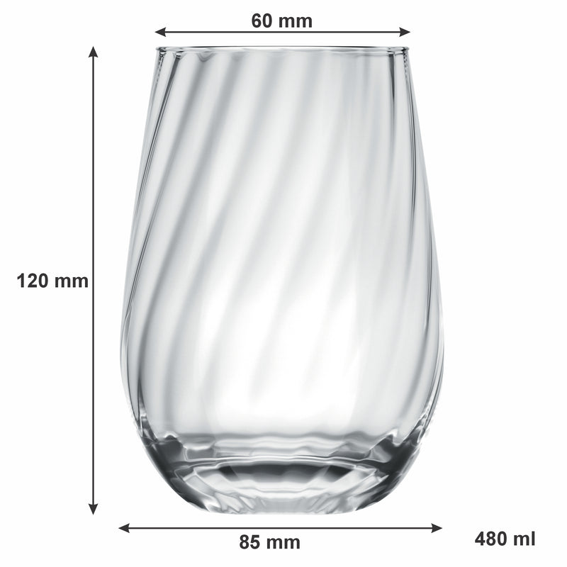 NADIR RAVENA TUMBLER GLASS , (480ML)