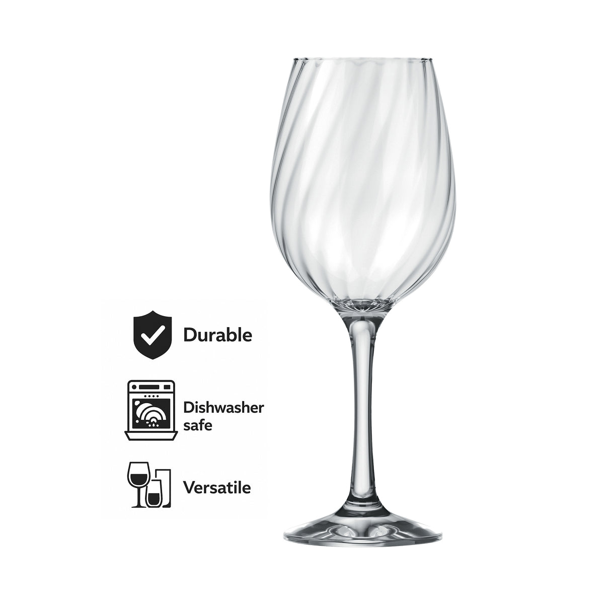 NADIR RAVENA STEMMED WHITE WINE GLASS, 385ML