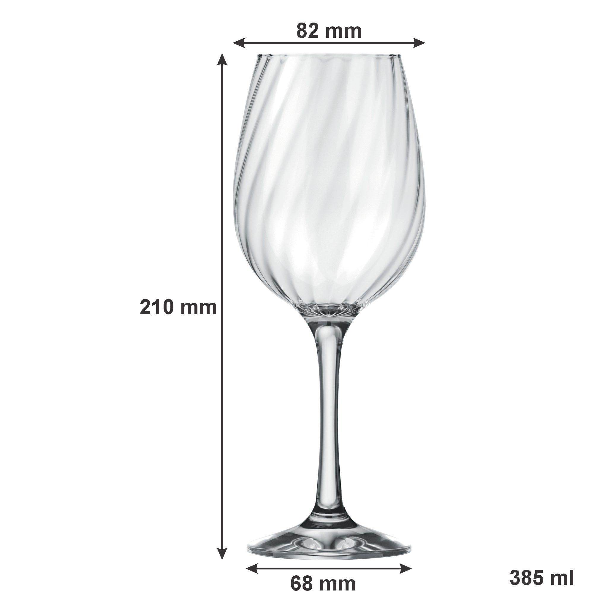 NADIR RAVENA STEMMED WHITE WINE GLASS , 385ML