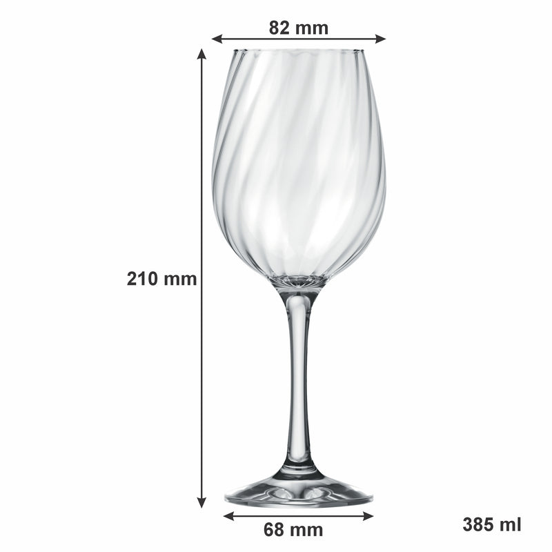 NADIR RAVENA STEMMED WHITE WINE GLASS , (385ML)