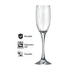 NADIR RAVENA STEMMED CHAMPAGNE FLUTE, 190ML
