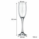 NADIR RAVENA STEMMED CHAMPAGNE FLUTE, (190ML)