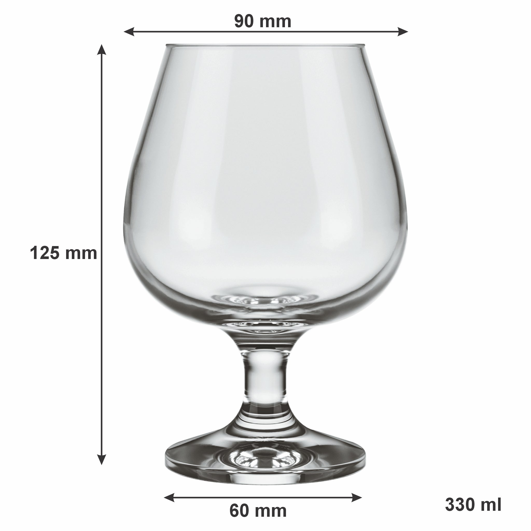 NADIR WINDSOR STEMMED COGNAC TUMBLER, 330ML