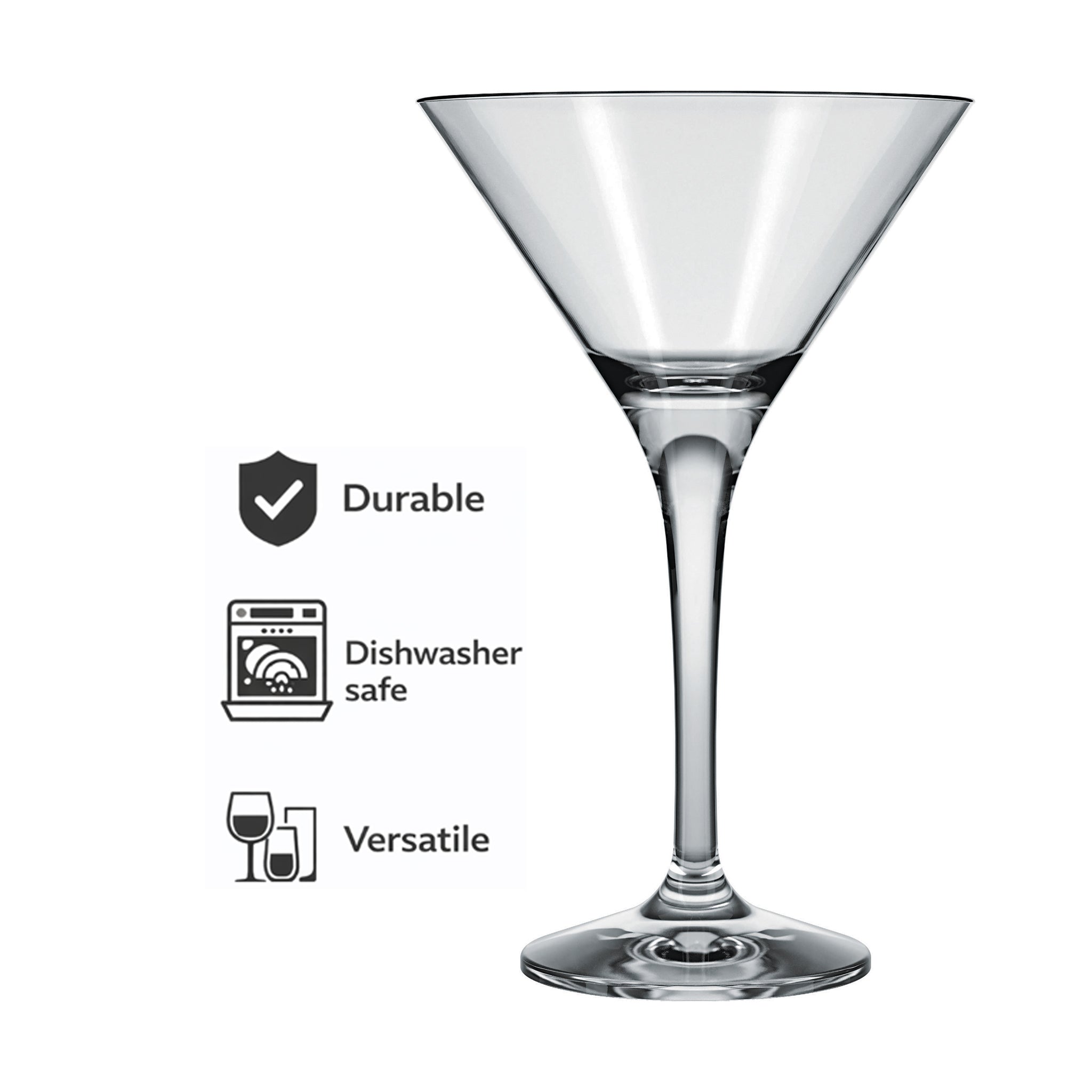 NADIR STEMMED MARTINI GLASS, 250ML