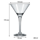 NADIR STEMMED MARTINI GLASS, (250ML)