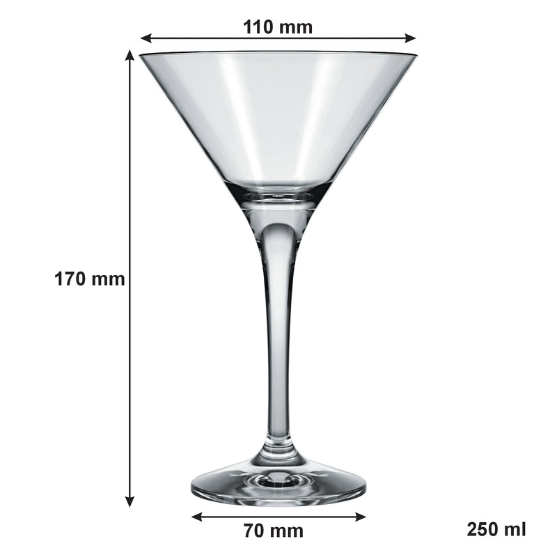 NADIR STEMMED MARTINI GLASS, (250ML)