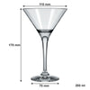 NADIR STEMMED MARTINI GLASS, (250ML)