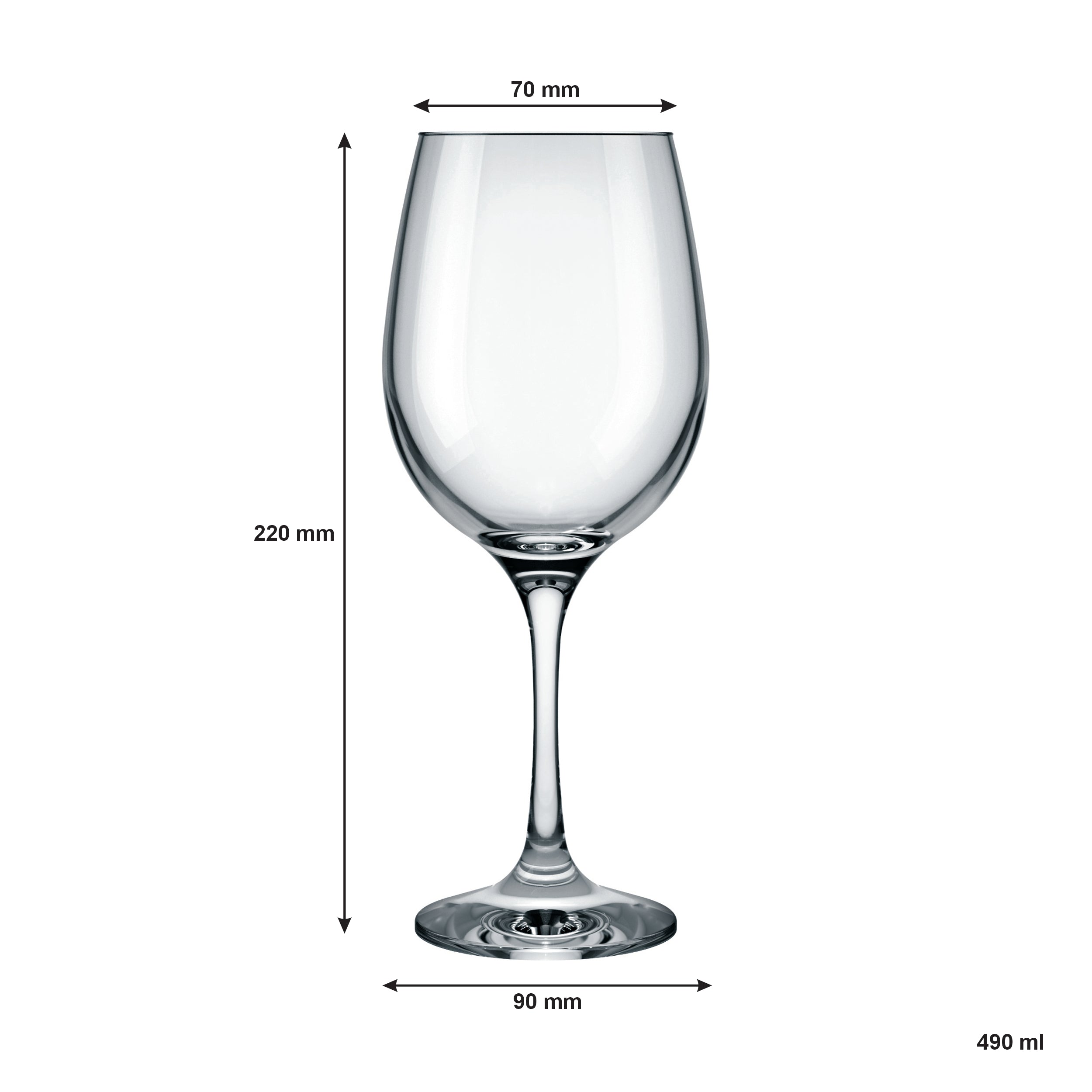 NADIR BARONE STEMMED RED WINE GLASS, 490ML