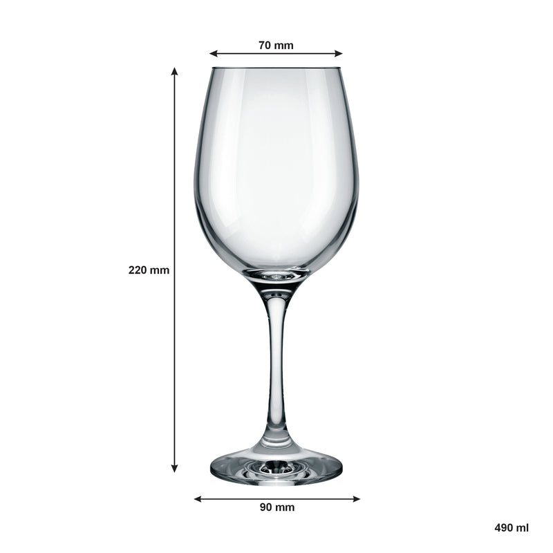 NADIR BARONE STEMMED RED WINE GLASS, (490ML)