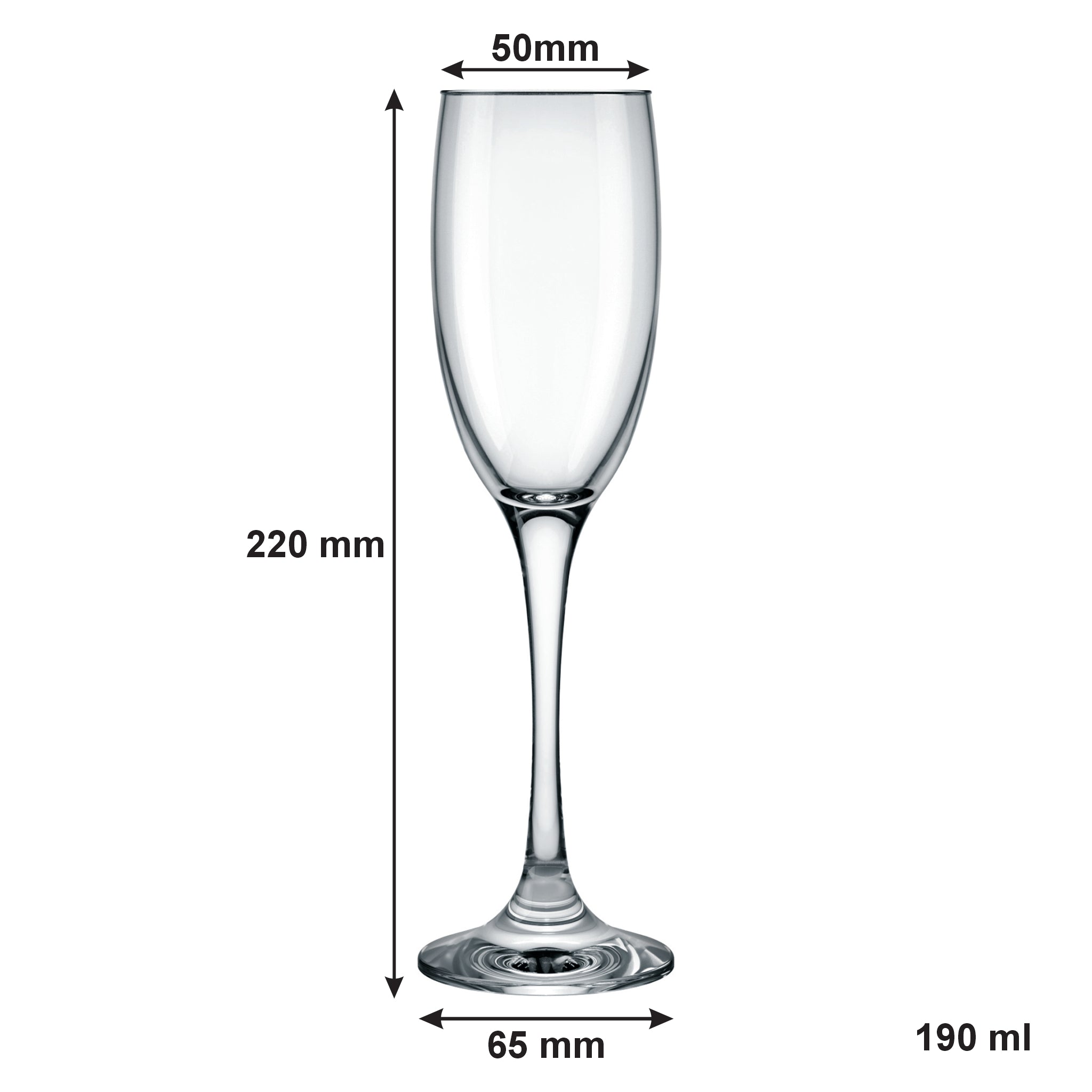 NADIR BARONE STEMMED CHAMPAGNE FLUTE, 190ML