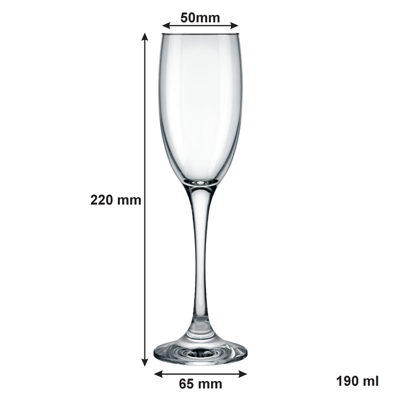 NADIR BARONE STEMMED CHAMPAGNE FLUTE, (190ML)