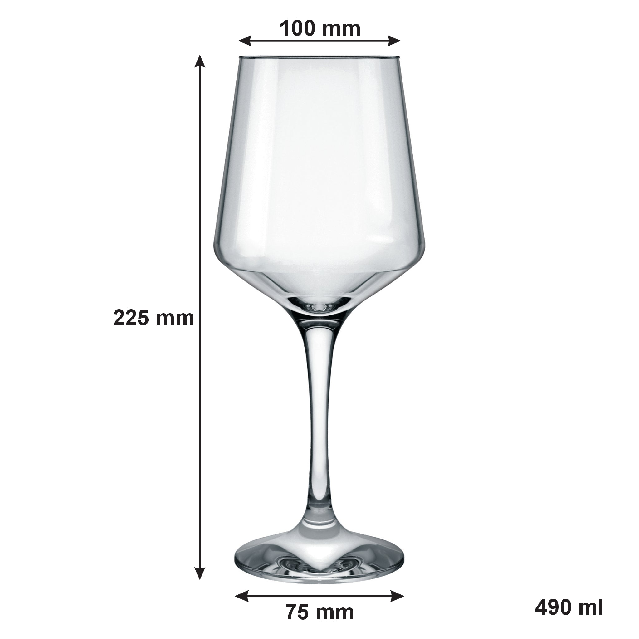 NADIR BRUNELLO STEMMED WATER GLASS, 490ML