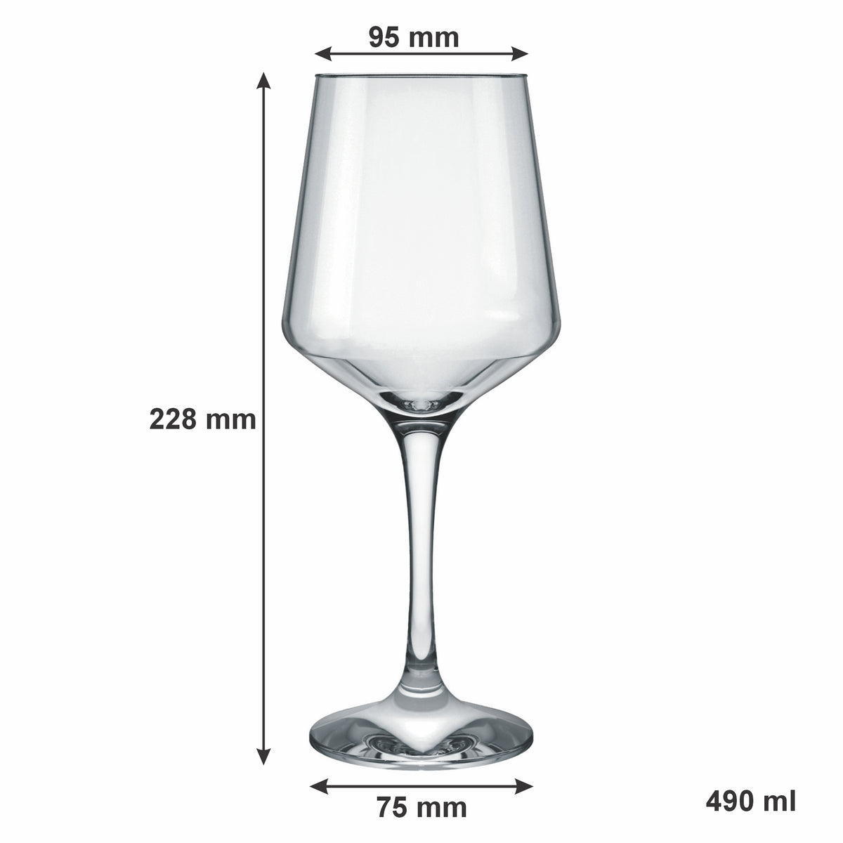NADIR BRUNELLO STEMMED WATER GLASS, 490ML