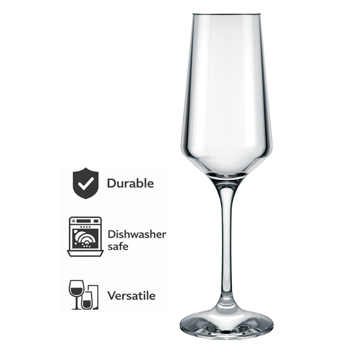 NADIR BRUNELLO STEMMED CHAMPAGNE FLUTE, 225ML