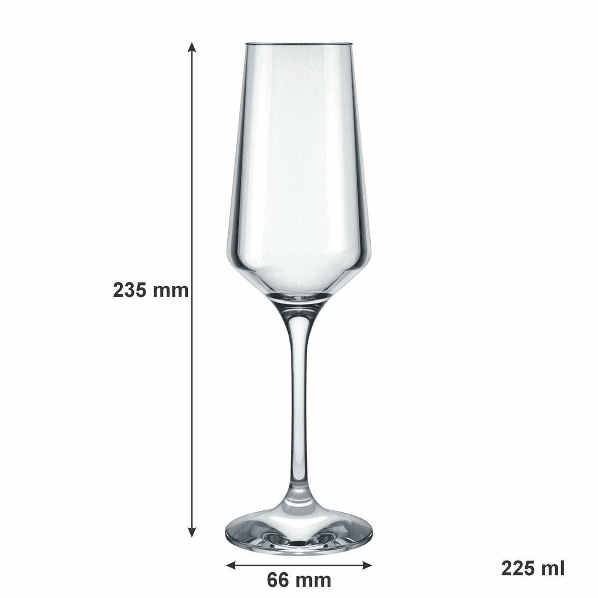 NADIR BRUNELLO STEMMED CHAMPAGNE FLUTE, 225ML