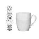 REGENT WHITE COFFEE MUGS 4PCS ON A BLACK POWDER COATED TREE STAND, 330ML