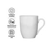 REGENT WHITE COFFEE MUGS 4PCS ON A BLACK POWDER COATED TREE STAND, 330ML