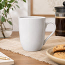 REGENT WHITE COFFEE MUGS 4PCS ON A BLACK POWDER COATED TREE STAND, 330ML