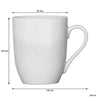 REGENT WHITE COFFEE MUGS 4PCS ON A BLACK POWDER COATED TREE STAND, 330ML
