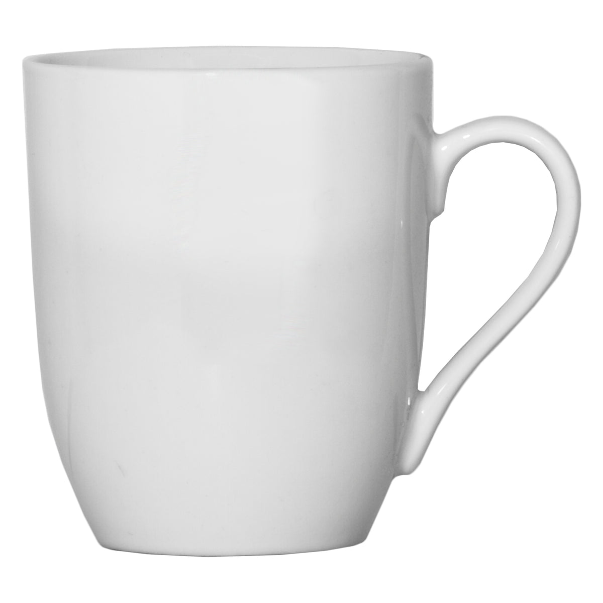 REGENT WHITE COFFEE MUGS 4PCS ON A BLACK POWDER COATED TREE STAND, 330ML