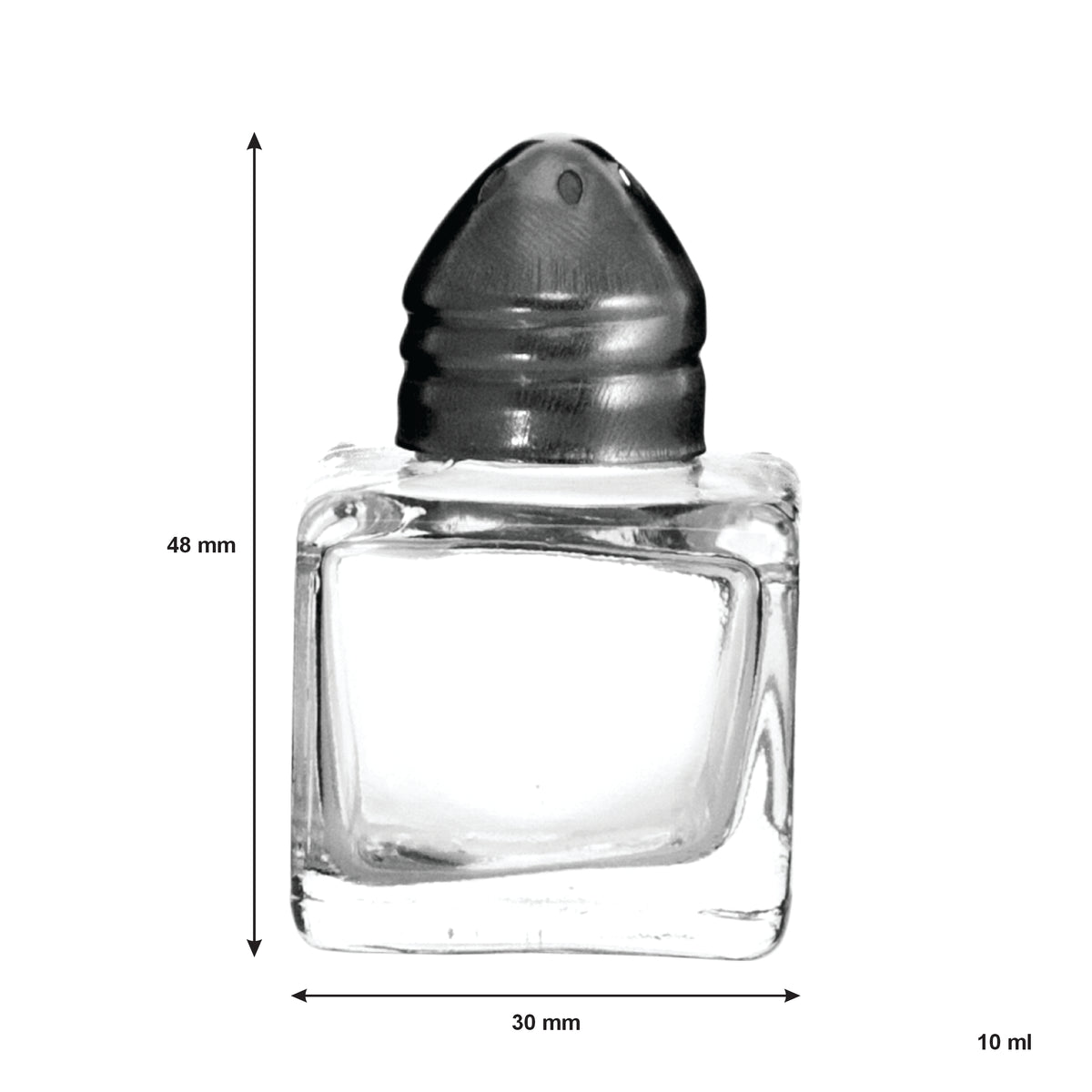 REGENT MINI SQUARE SALT & PEPPER GLASS SHAKERS IN ACETATE BOX 6PK, 10ML
