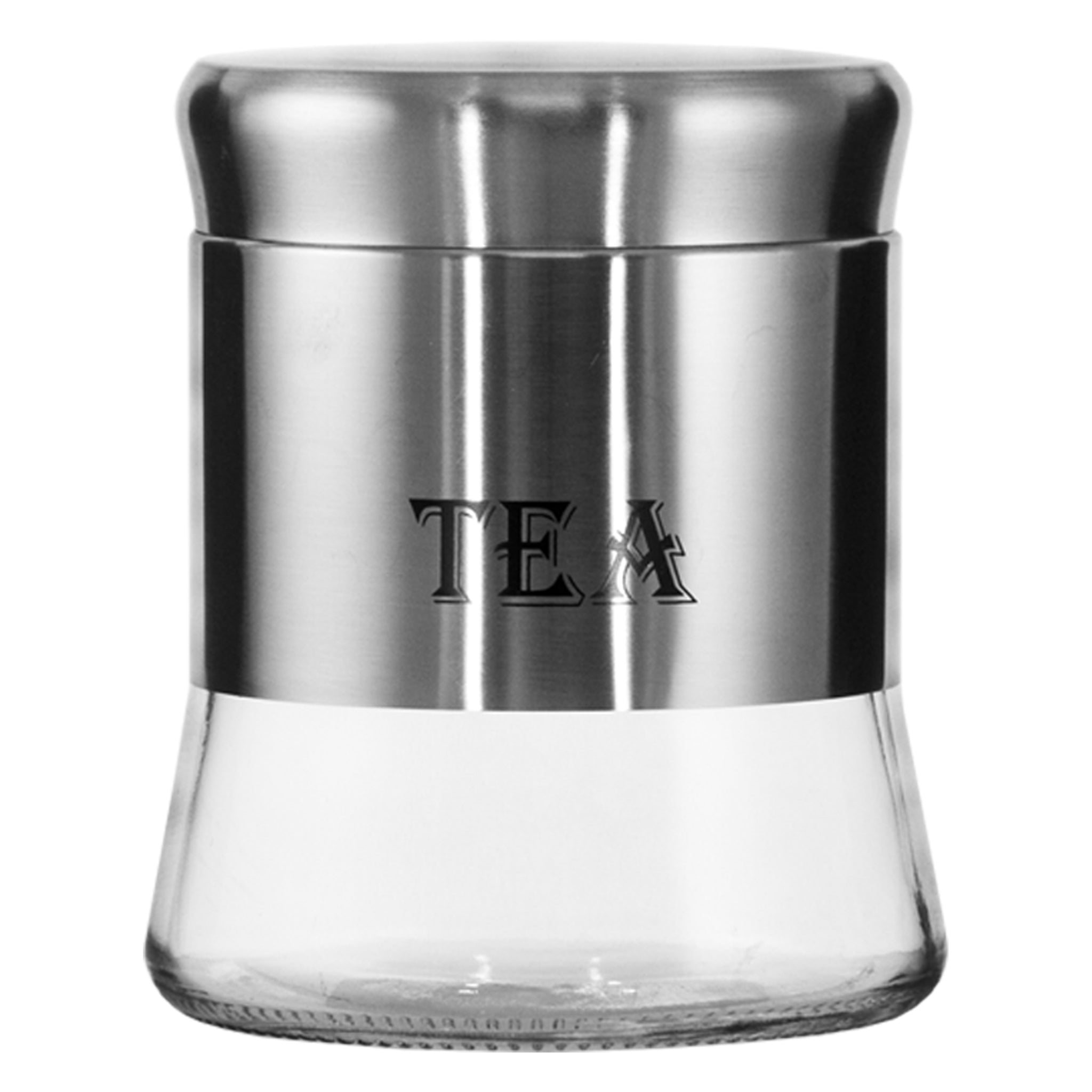 REGENT ROUND GLASS CANISTERS (T, C, S) WITH ST.STEEL COVERS 3PCS SET, 800ML
