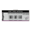 REGENT ROUND GLASS CANISTERS (T l C l S ) WITH ST.STEEL COVERS 3PCS SET, 750ML