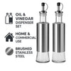 REGENT GLASS OIL & VINEGAR BOTTLES WITH ST STEEL COVERS 2PCS SET, 300ML