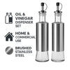 REGENT GLASS OIL & VINEGAR BOTTLES WITH ST STEEL COVERS 2PK SET, 300ML