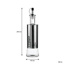 REGENT GLASS OIL & VINEGAR BOTTLES WITH ST STEEL COVERS 2 PIECE SET, 300ML (65MM DIAX245MM)
