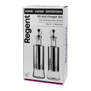 REGENT GLASS OIL & VINEGAR BOTTLES WITH ST STEEL COVERS 2PK SET, 300ML
