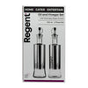 REGENT GLASS OIL & VINEGAR BOTTLES WITH ST STEEL COVERS 2PCS SET, 300ML
