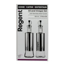 REGENT GLASS OIL & VINEGAR BOTTLES WITH ST STEEL COVERS 2PK SET, 300ML