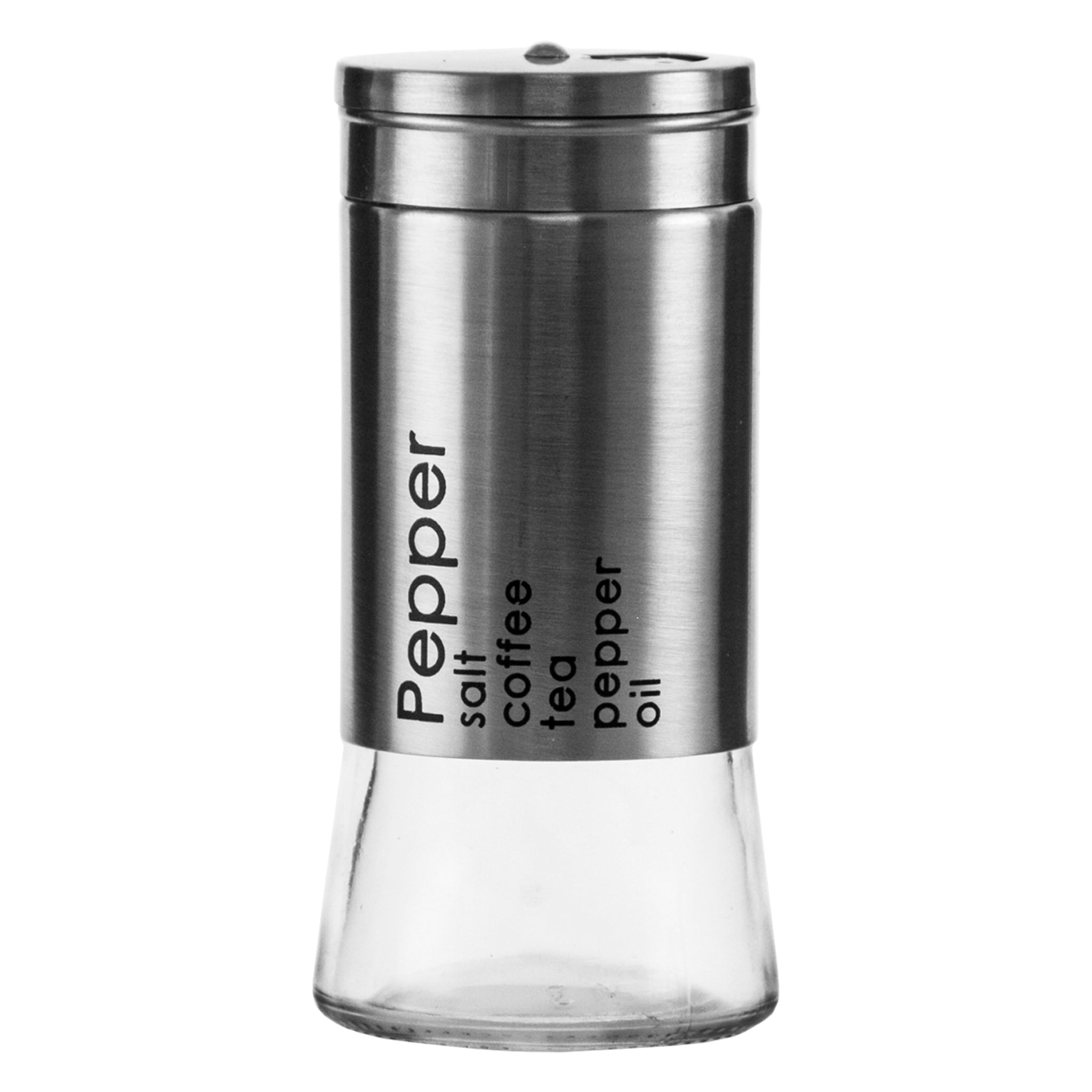 REGENT GLASS SALT & PEPPER SHAKERS WITH ST.STEEL COVERS 2PCS SET, 125ML