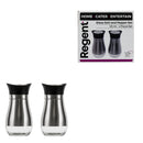 REGENT GLASS SALT & PEPPER SET WITH ST STEEL COVERS 2PK SET, 125ML