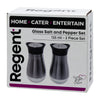 REGENT GLASS SALT & PEPPER SHAKERS WITH ST STEEL COVERS 2PCS SET, 125ML