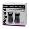REGENT GLASS SALT & PEPPER SET WITH ST STEEL COVERS 2PK SET, 125ML