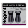 REGENT GLASS SALT & PEPPER SHAKERS WITH ST STEEL COVERS 2PCS SET, 125ML