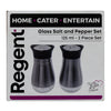 REGENT GLASS SALT & PEPPER SET WITH ST STEEL COVERS 2PK SET, 125ML