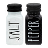 REGENT GLASS BLACK AND WHITE SALT & PEPPER SHAKERS IN A BLACK CADDY 3PCS SET, 85ML