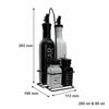 REGENT GLASS BLACK AND WHITE O,V, S & P IN A CADDY 5PCS SET, 250ML l 85ML