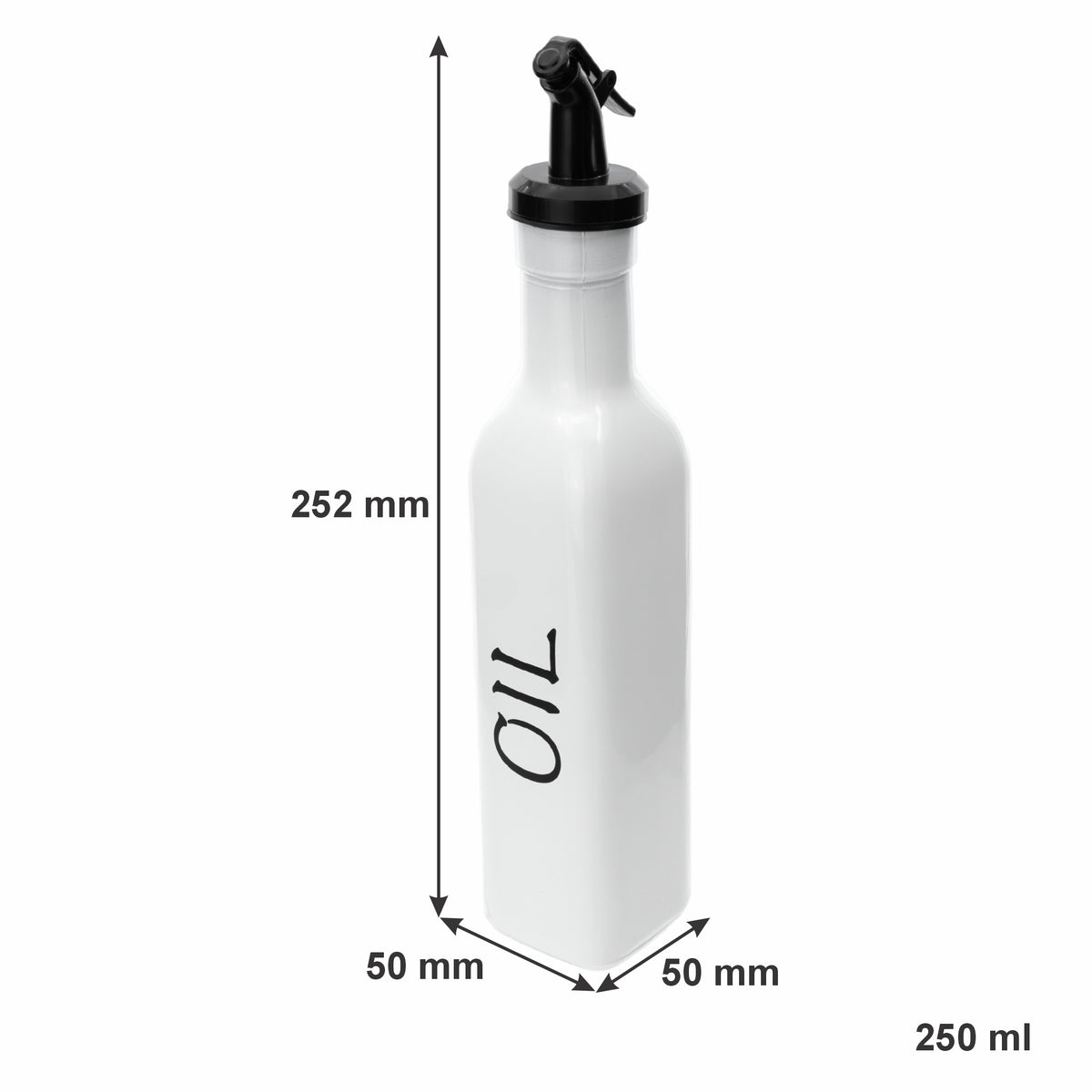 REGENT GLASS BLACK AND WHITE O,V, S & P IN A CADDY 5PCS SET, 250ML l 85ML