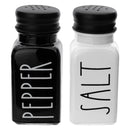 REGENT GLASS BLACK AND WHITE CONDIMENT SET IN A CADDY 5 PIECES, (250ML/85ML)
